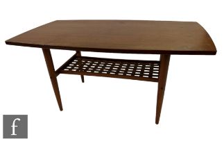 Albert Larsson - Alberts, Tibro, Sweden - A small teak coffee table of convex rectangular outline,