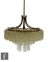 Doria Lucheten - A ice glass ceiling pendant light, the four tier pendant with a series of glass