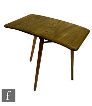 Lucian Ercolani - Ercol Furniture - An elm model 265 end table on splayed beech legs, made as an