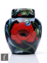 Rachel Bishop - Moorcroft Pottery - A small ginger jar of shouldered ovoid form with cover, shape