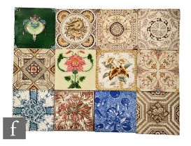 Assorted makers - A collection of 19th Century dust pressed tiles from Mintons Ltd, Smith Ford