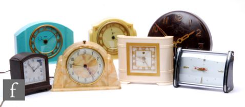 Various makers - A group of mid 20th Century British and foreign wall and mantel clocks, to