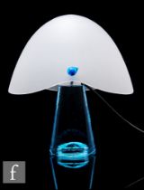 Unknown - Possibly Italian - A 1980s table lamp with a frosted clear glass mushroom form shade