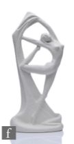 Roberto Rigon - A stone glazed 'Dancer' figure, the white glazed leaping dancer with arm