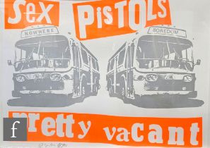Jamie Reid (1947-2023) - 'Sex Pistols - Pretty Vacant', lithograph, signed in pencil, numbered 117/