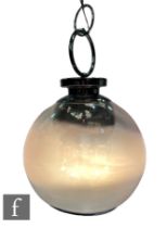 Doria Leuchten - A large German 1960s/70s space-age 'Globe' ceiling pendant light fitting, the