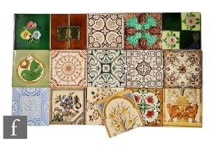 Assorted makers - A collection of 19th Century dust pressed tiles from T.G. & F Booth, William Wood,