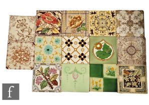 Assorted makers - A collection of 19th Century dust pressed tiles from Birch Tile Co, Cleveland, T.A