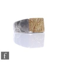 Bjørg Nordli-Mathisen - A contemporary silver 'Might Have Been' ring, with a textured surface plated