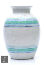 Aldo Londi - Bitossi - A mid Century vase of ovoid form with flared rim, decorated in the Tiraseenso