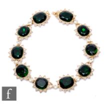 Kenneth J Lane - A vintage costume jewellery choker necklace formed from ten star burst motif each
