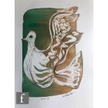 Mike Allison (printmaker) - Drypoint print, 2/3, green, 130mm x 190mm, framed and glazed, 220mm x