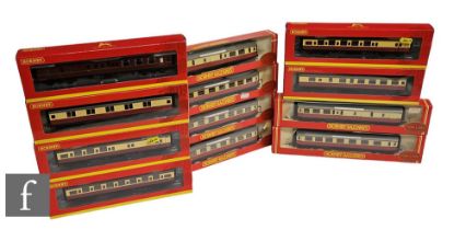 Eleven OO gauge Hornby passenger coaches, to include BR Centenary, Maunsell etc, to include R4028,