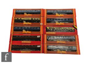 Ten OO gauge Hornby passenger coaches, to include LMS Coronation Scot and GWR, boxed. (10)