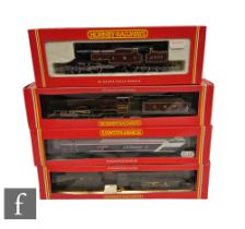 Four OO gauge Hornby locomotives, R293 Class 91 BR B-B 'Saint Nicholas', R308 4-6-0 LMS maroon