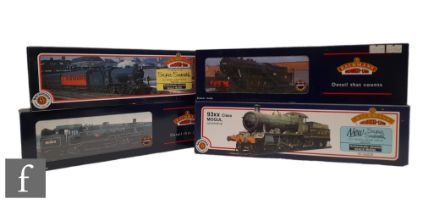 Four OO gauge Bachmann locomotives, 32-521 2-8-0 BR black Austerity Class 90275, 32-350 2-6-4T BR