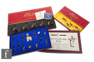 Three Britains toy soldier sets, 00076 The 16th Lancers, 08957 The British Army in India