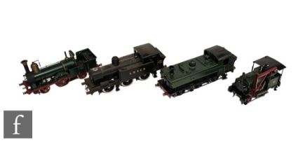 Four Gauge 1 kit built locomotives, in need of finishing or repair, to include an 0-6-0T LDECR black