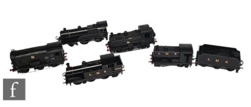 Five O gauge locomotives, including Leeds Model Co and kit built examples, including a 4-4-0 LMS