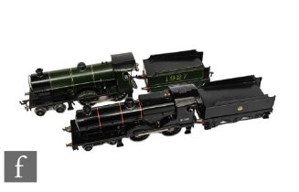 Two O gauge Bassett-Lowke clockwork locomotives, 4-4-0 LMS green 'Duke of York' and 4-4-0 BR black