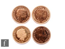 Elizabeth II - Four sovereigns, 2006, 2010, 2013 and 2014. (4)