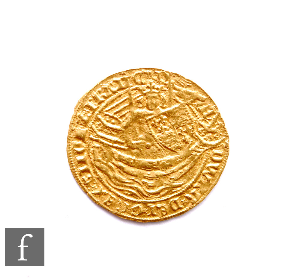 Edward III (1327-1377) - A Half-Noble, pre-treaty period (1351-1361), fourth coinage, King