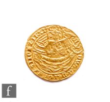 Edward III (1327-1377) - A Half-Noble, pre-treaty period (1351-1361), fourth coinage, King