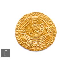 Richard II (1377-1399) - A Noble, King standing facing in ship holding sword and shield, reverse