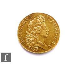 William III (1694-1702) - A five-Guineas, 1701, second laureate bust facing right, 'Fine-Work',