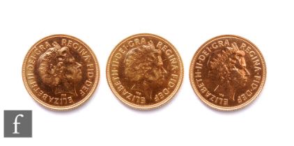 Elizabeth II - Three sovereigns, two 2003 and a 2008. (3)