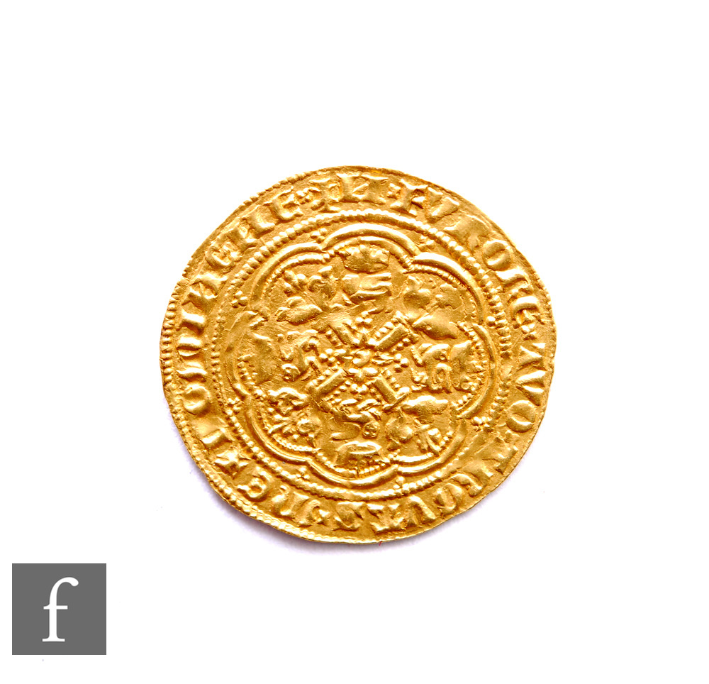 Edward III (1327-1377) - A Half-Noble, pre-treaty period (1351-1361), fourth coinage, King - Image 2 of 2