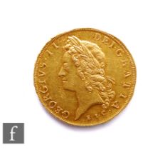 George II (1727-1760) - A five-Guineas, 1729, old laureate head facing left, reverse with crowned