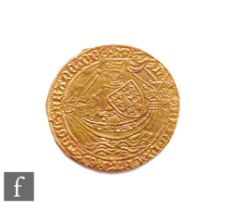 Henry VI (1422-1461) - A Noble, first reign annulet issue (1422-1427), Calais, King standing
