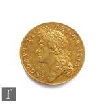 James II (1685-1688) - A five-Guineas, 1686, first laureate head, reverse no stop after HIB, crowned
