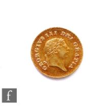 George III (1760-1820) - A third Guinea, 1809, laureate head facing right, reverse crown, 2.7g,