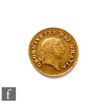 George III (1760-1820) - A third Guinea, 1810, laureate head facing right, reverse crown, 2.7g,