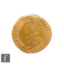 Charles I (1625-1649) - A Unite, tower mint under king, second bust with XX ruff armour and