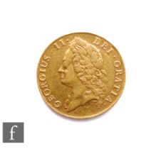George II (1727-1760) - A two-Guineas, 1740, intermediate laureate head facing left, reverse crown
