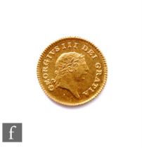 George III (1760-1820) - A third Guinea, 1808, laureate head facing right, reverse crown, 2.8g,