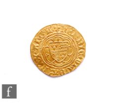 Henry V (1413-1422) - A Quarter-Noble, lis over shield, reverse with shield and lis to centre, 1.7g,