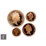 Elizabeth II - A gold four coin set, five pound, two pound, sovereign and half sovereign, 1985, no