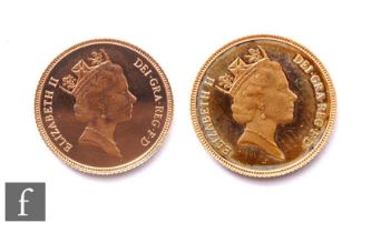 Elizabeth II - Two half sovereigns, 1985 and 1987, both cased with certificates, serial Nos 03699