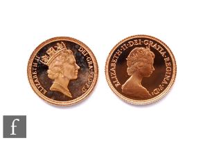 Elizabeth II - Two half sovereigns, 1984 and 1995, one with certificate. (2)