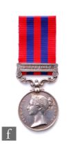 An India General Service Medal with Burma 1885-7 bar to 1062 Pte N Richie 2nd Battalion Royal