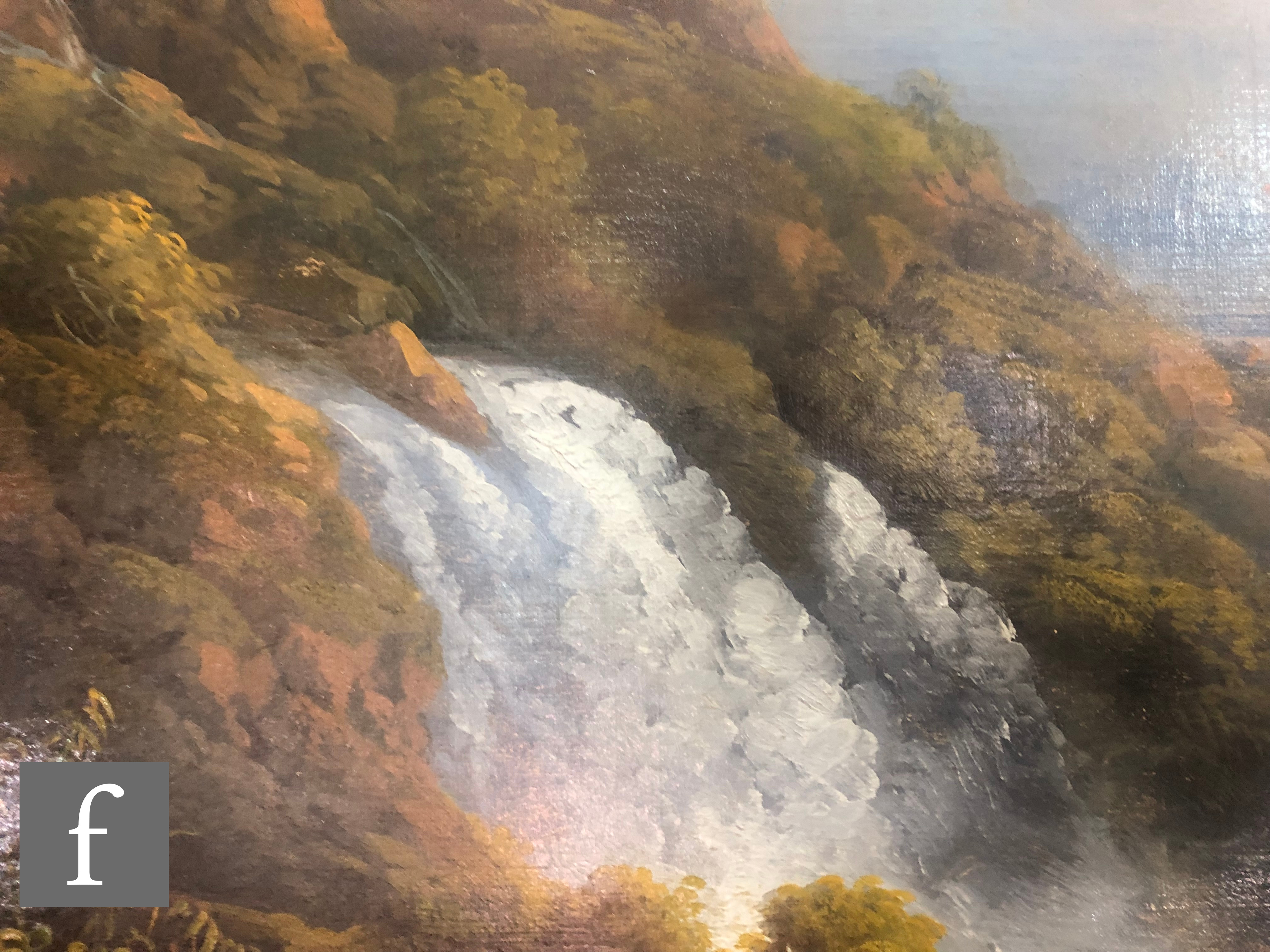 MANNER OF ABRAHAM TEERLINK (1776-1857) - The Falls at Tivoli, oil on canvas, in ornate carved frame, - Image 9 of 11