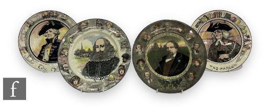 A group of four 1930s Royal Doulton plates by Charles Noke to include The Admiral, The Parson,