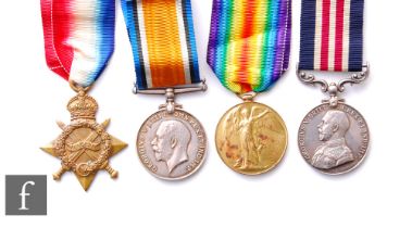 A World War One medal trio and Military Medal to 11012 Pte L. Woodend, King's Shropshire Light