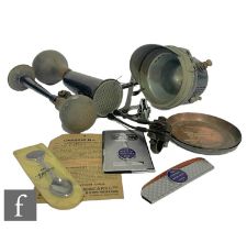 Various items of automobile interest to include a Powell and Hanmer Ltd motorcycle headlamp, two