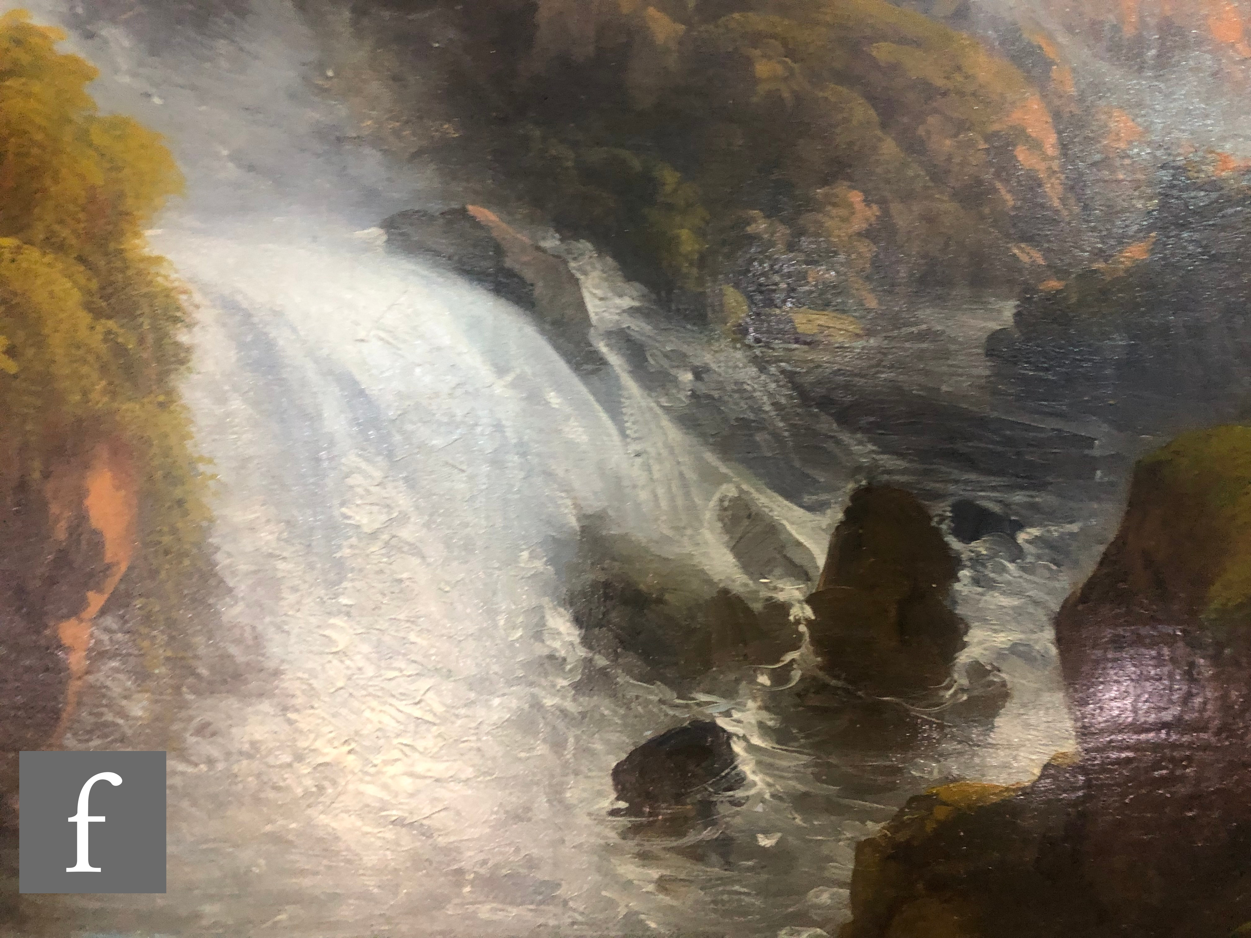 MANNER OF ABRAHAM TEERLINK (1776-1857) - The Falls at Tivoli, oil on canvas, in ornate carved frame, - Image 8 of 11
