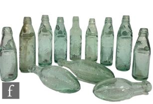 A collection of assorted Codd bottles and mineral waters to include pictorial examples, local West